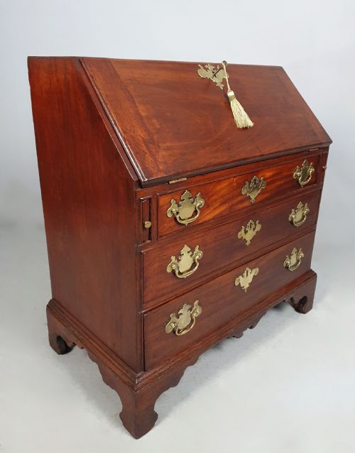 Petite George II  Fruitwood and Cedarwood 'Chippendale' Bureau C. 1750