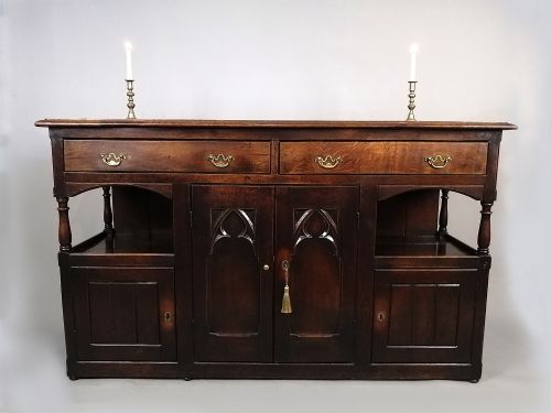 George III Strawberry Hill Gothic Oak Dresser C.1800