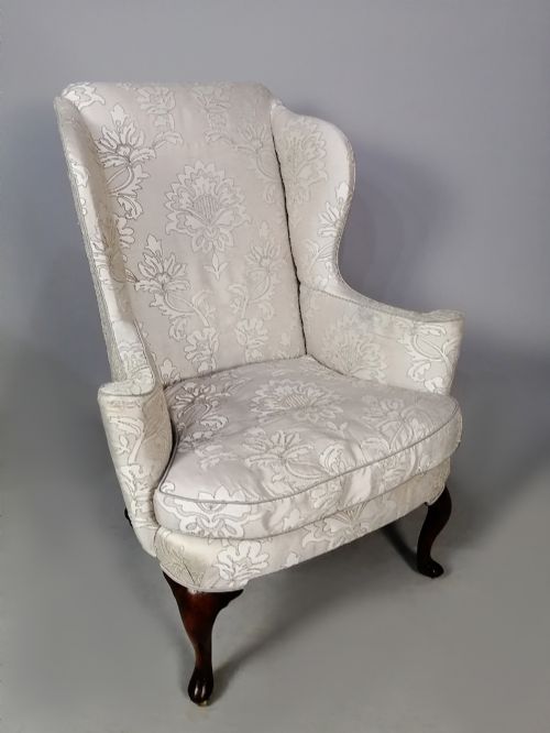 19th Century English Walnut Wing Armchair c. 1860