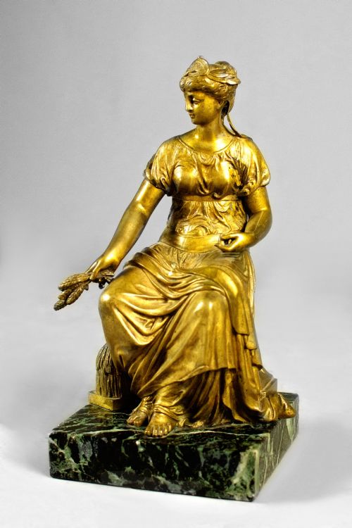 Eutrope Bouret - 19th Century Gilt Bronze of the Goddess Ceres C. 1880