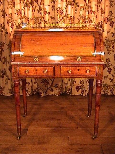 The Desk of a Countess - Finest Quality Regency Roll Top Desk C. 1822