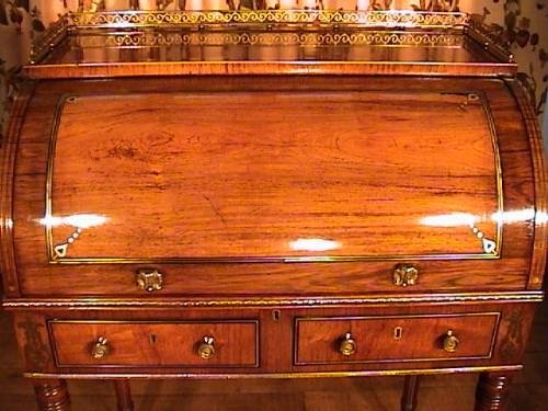 fig 2. The Desk of A Countess - Finest Quality Regency Roll Top Desk c. 1822