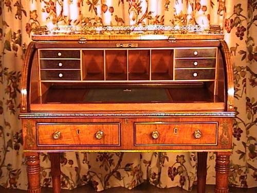 fig 4. The Desk of A Countess - Finest Quality Regency Roll Top Desk c. 1822