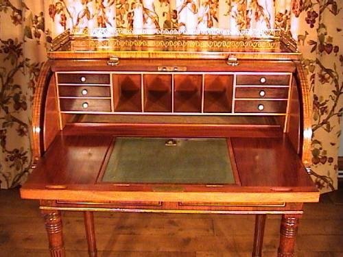 fig 1. The Desk of A Countess - Finest Quality Regency Roll Top Desk c. 1822