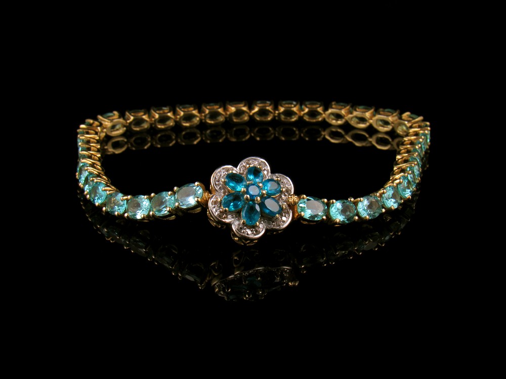 Rare 13 ct Jewelled Early 20th Century Tennis Bracelet