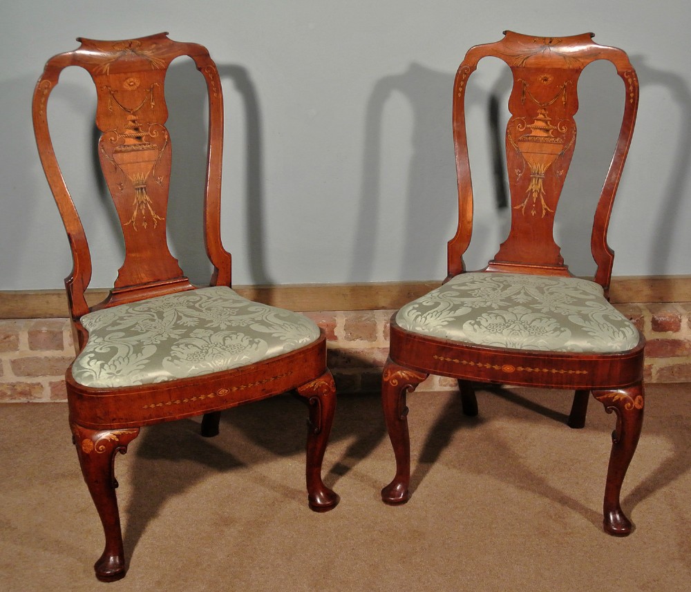 Rare and Fine Pair of Queen Anne Walnut Drawing Room Chairs c. 1720