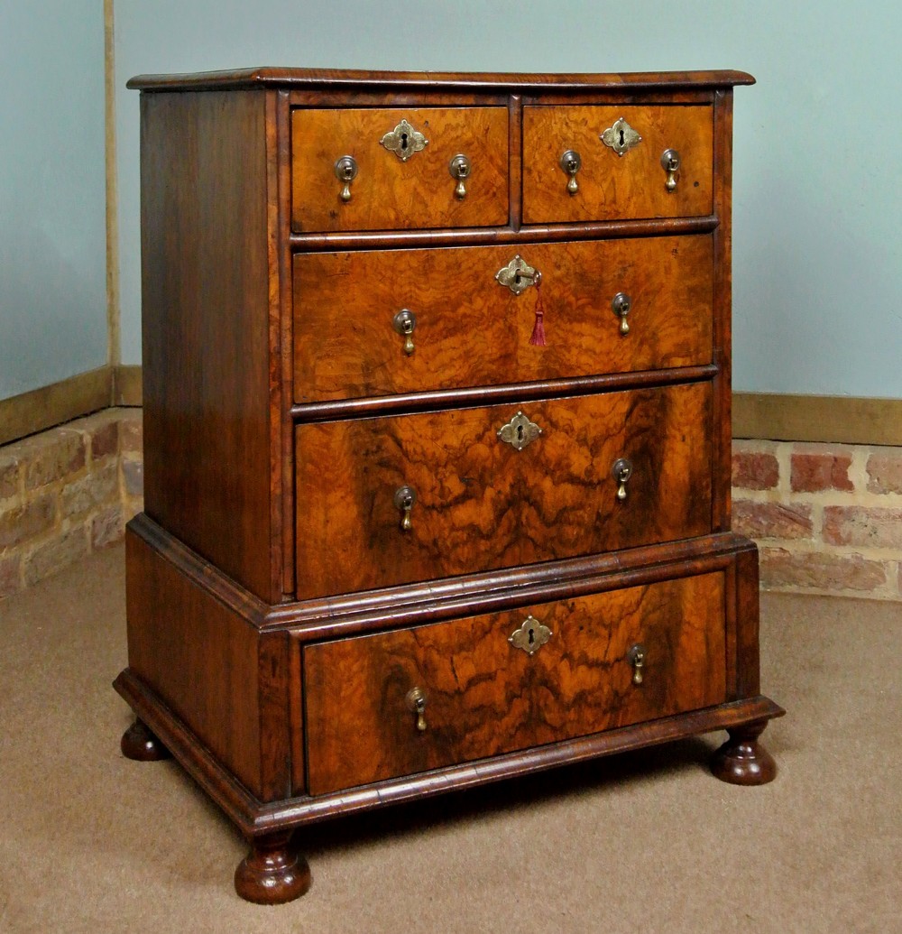 Beautiful Small Early 19th Century Walnut Chest on Stand