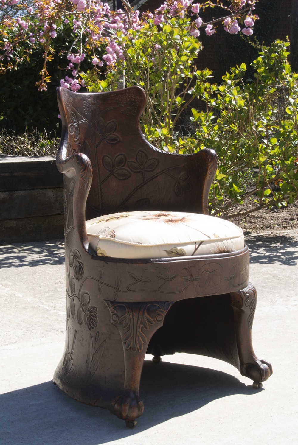 Rare and Enchanting 18th Century Irish Dug Out Chair dated 1757