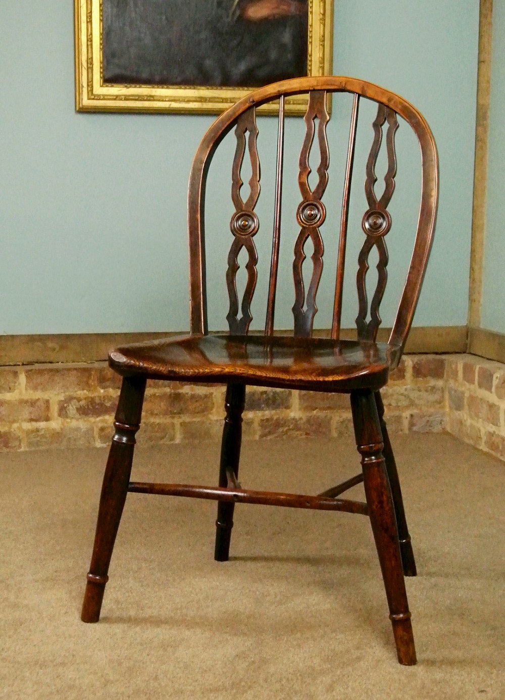 Lovely Early 19th Century Thames Valley Prior Low Back Yew Wood Windsor Chair c. 1820