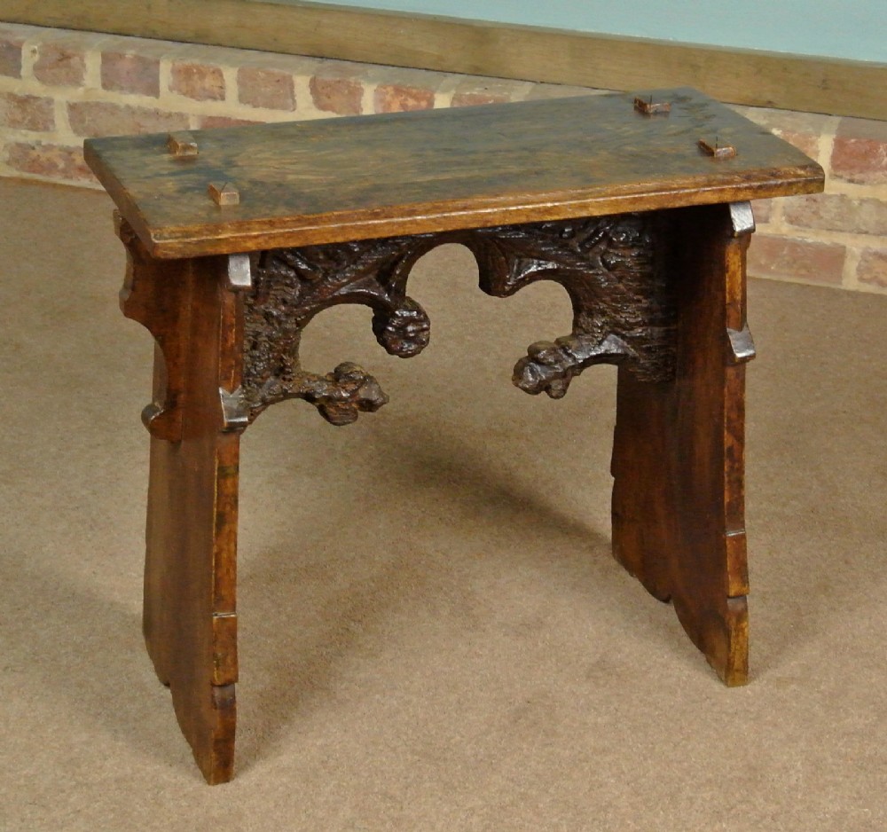 Unusual Medieval and Later Oak Joint Stool 