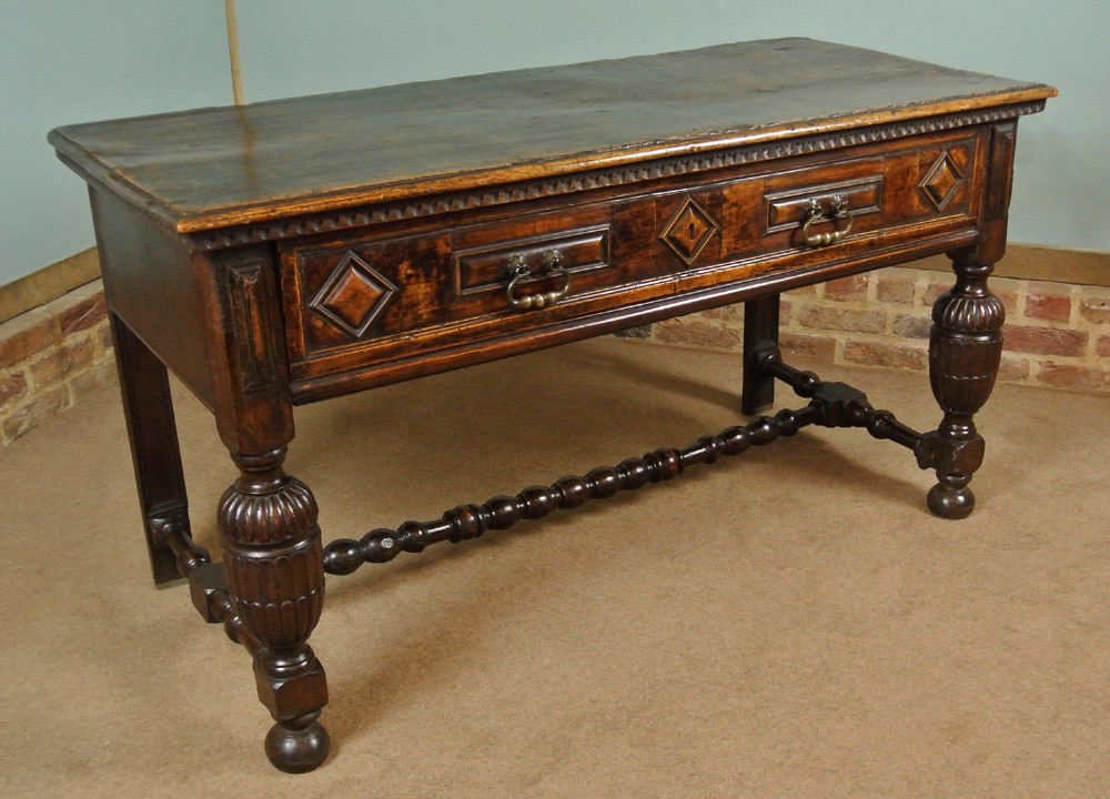 Superb Colour and Patination - 17th Century Elm and Oak Side Table 