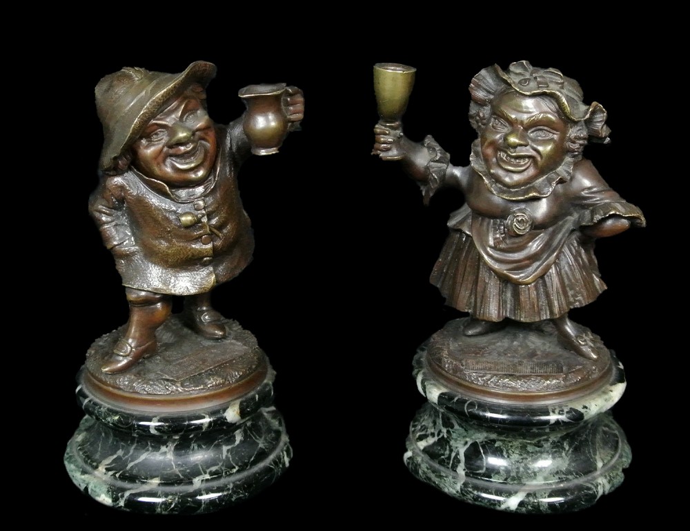 Fabulous Quality and Fun French Bronze Matchstick Holders c. 1860