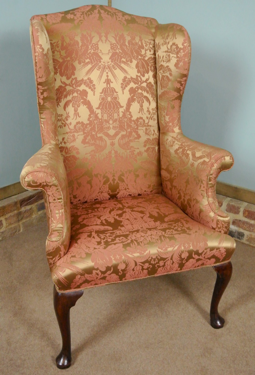 Exemplary Queen Anne Red Walnut Wingback Armchair c. 1705