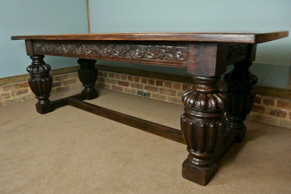 17th Century Oak Refectory Dining Table Seating 8 