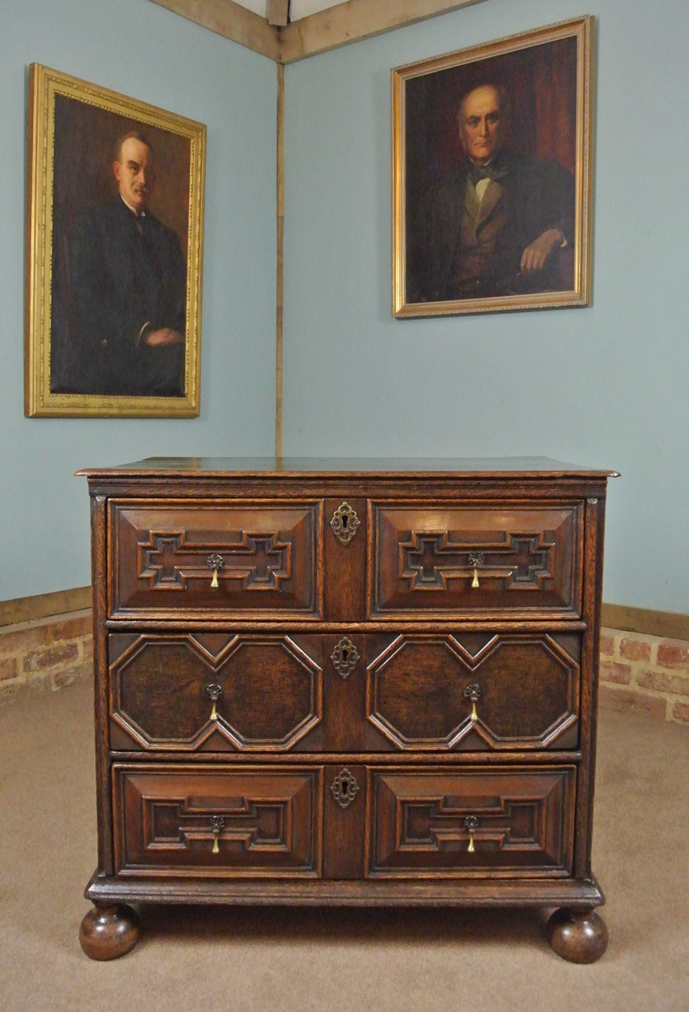 Charming and Small 17th Century Oak and Fruitwood Chest of Drawers c. 1670