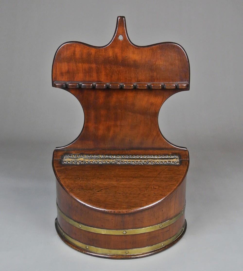 Charming and Rare George III Coopered Salt Box and Spoon Rack c. 1760
