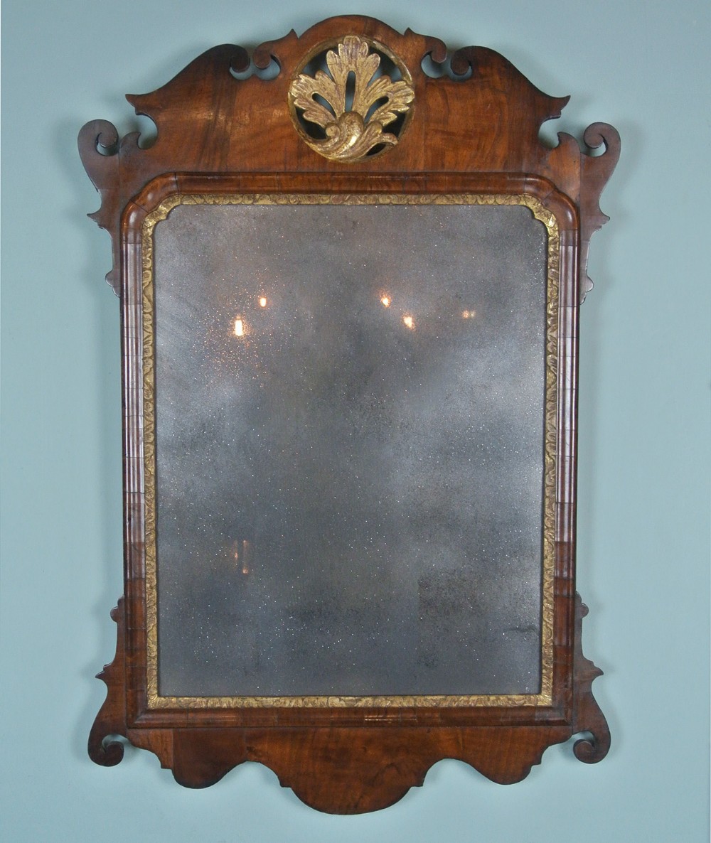 Fine Original and Untouched George II Mirror with Original Plate c. 1750