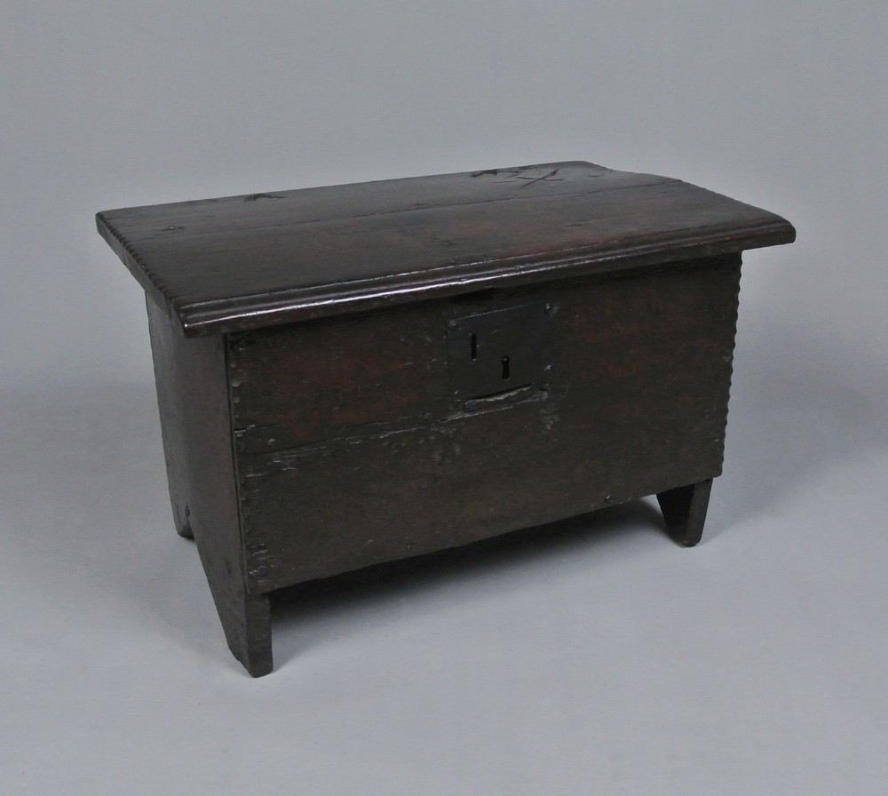 Rare Charles I Oak Child’s Coffer with Excellent Colour and Patination c. 1630