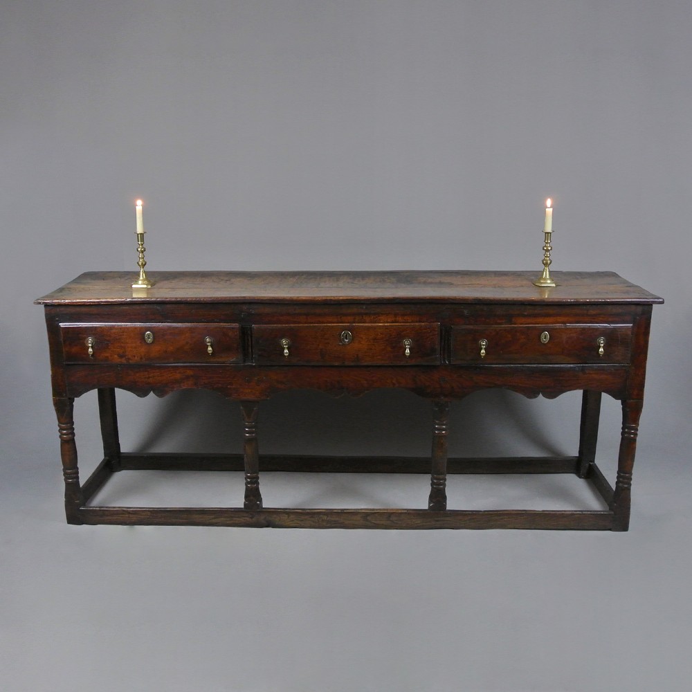 Exceptional Welsh George I Elm Dresser with Superb Colour and Patination