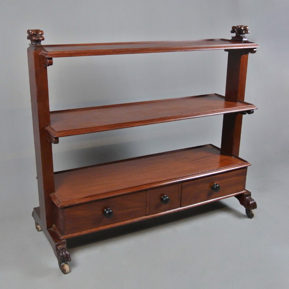 Substantial William IV Mahogany Buffet or Book Trolley c. 1840