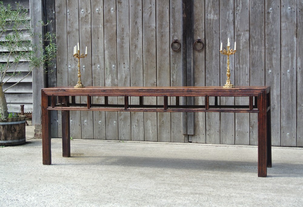 18th Century Chinese Exceptional and Large Shangxi Elm Altar Table 