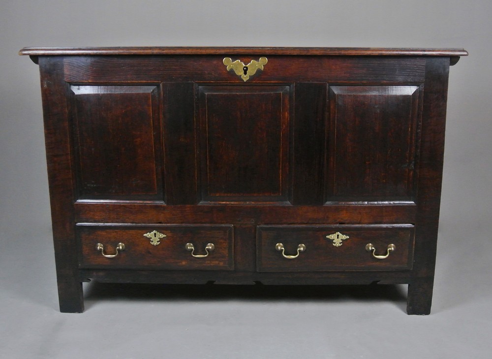 Original and Beautiful George II Oak Mule Chest c. 1750