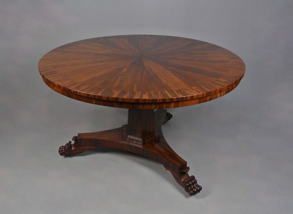 Very Fine Regency Circular and Radial Flame Mahogany Dining Table c. 1825