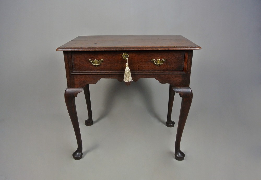 George II Oak Lowboy with Original Brasses c. 1750