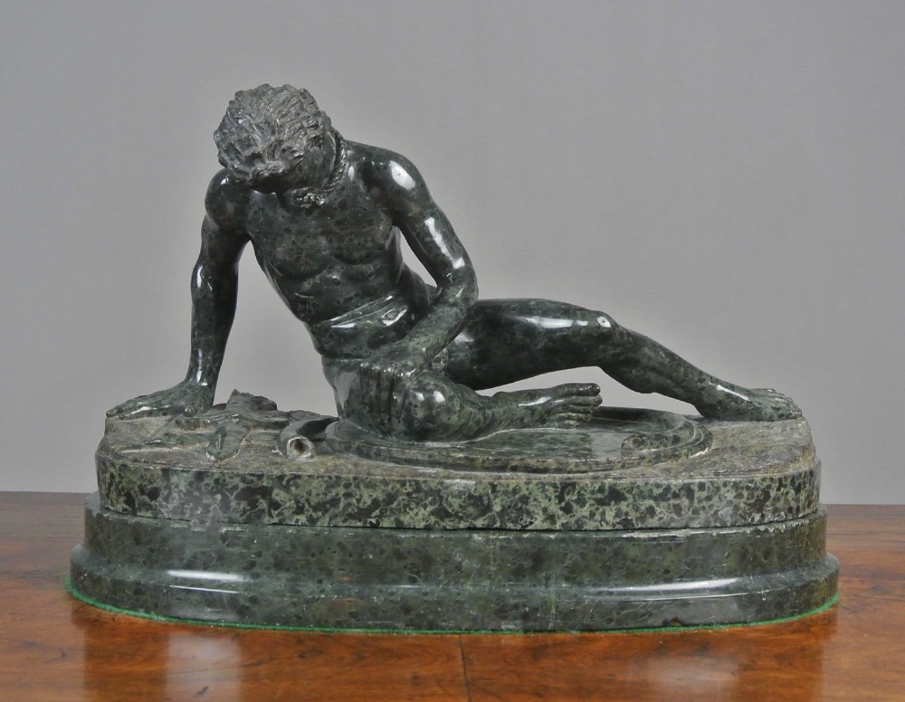 Early, Large and Fine Grand Tour Serpentine Sculpture of the Dying Gaul c. 1850