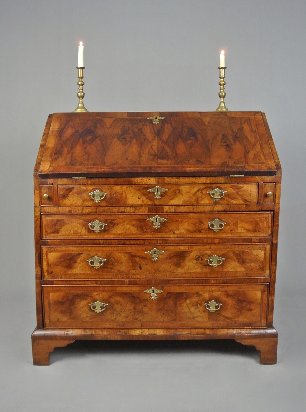 Exceptional George II Yew Wood and Walnut Bureau c. 1750