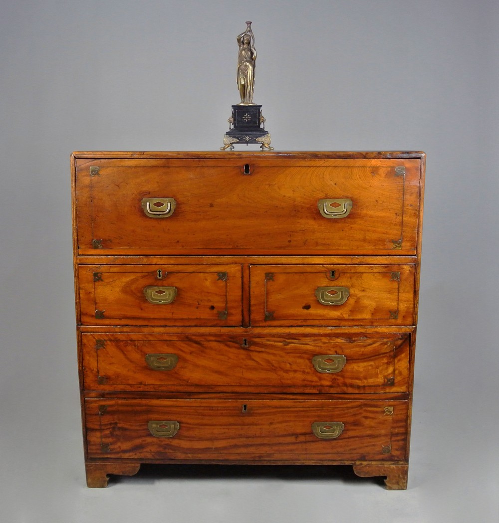 Exceptional George III Brass Inlaid Campaign Chest c. 1800