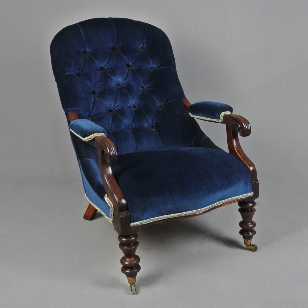 Victorian Mahogany Very Comfortable Library Chair c. 1820