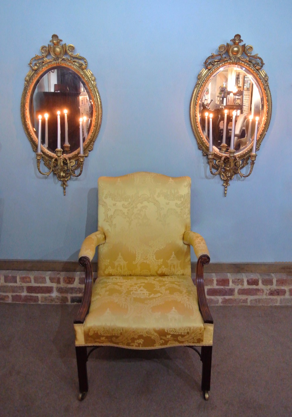 Superb Pair of Mid-19th Century Girandole Mirrors c. 1850