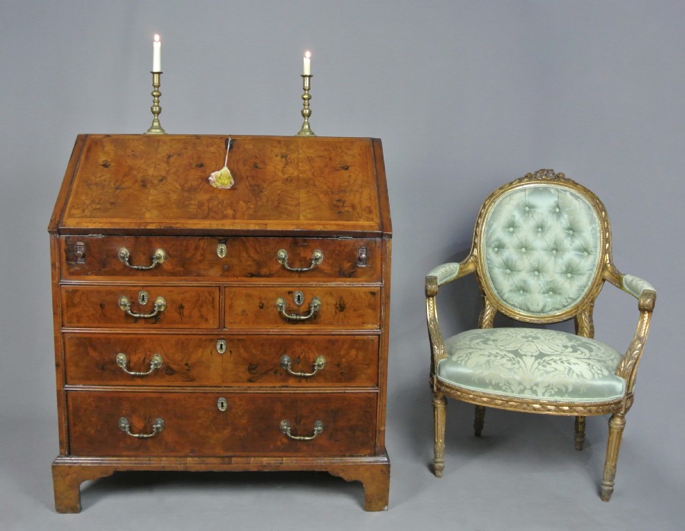 George II Walnut Bureau of Small Proportions c. 1740 View IV