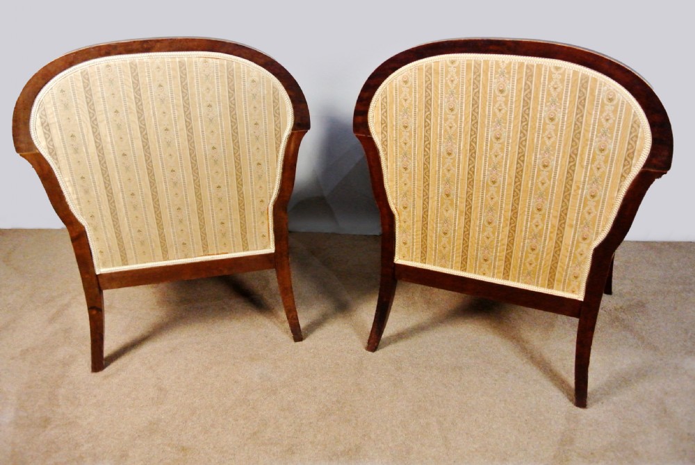 Beautiful and Original Pair of Biedermeier Armchairs c. 1830 View VI