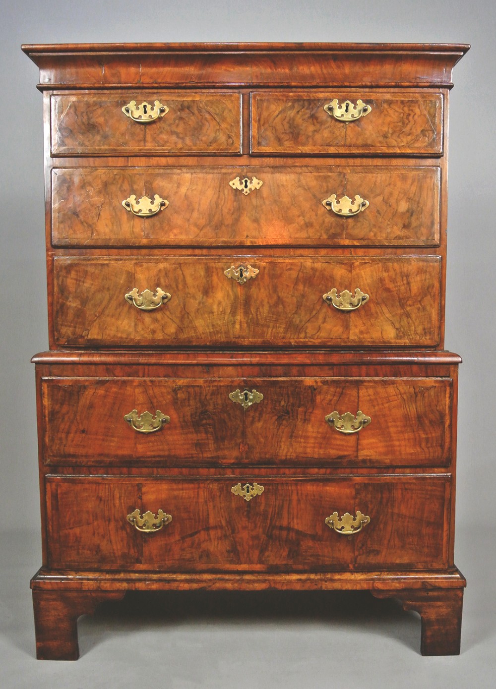 George II Walnut Chest on Chest of Very Small Proportions c. 1750