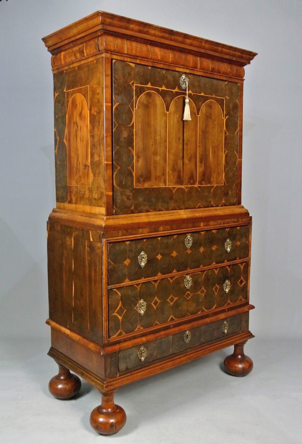 Important Cocus Wood Oyster Veneer English Scriptor c. 1675 View V