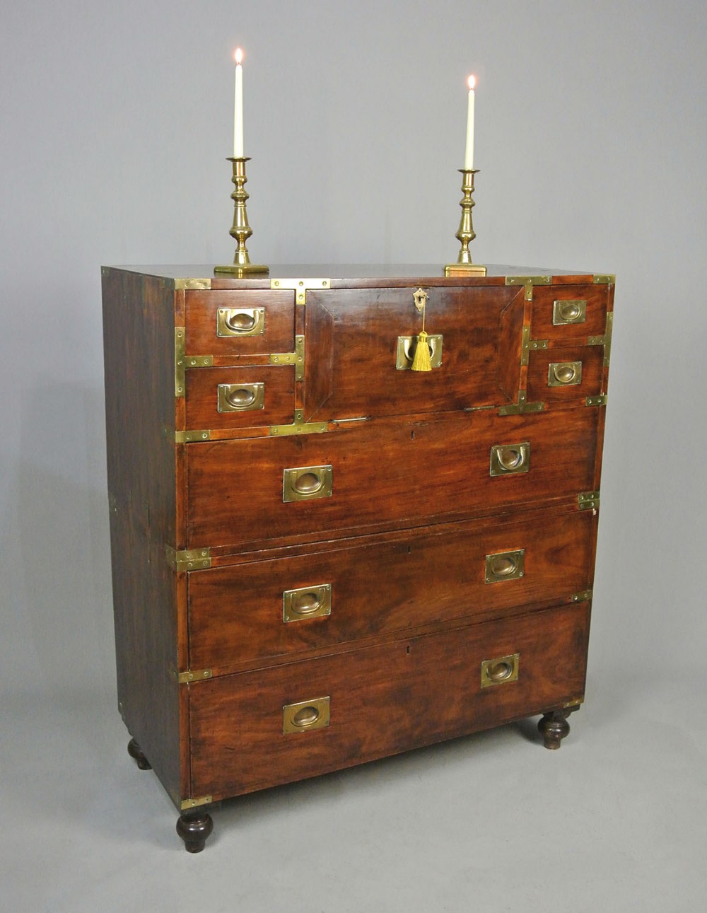 Wonderful Georgian Solid Walnut Campaign Chest c. 1810