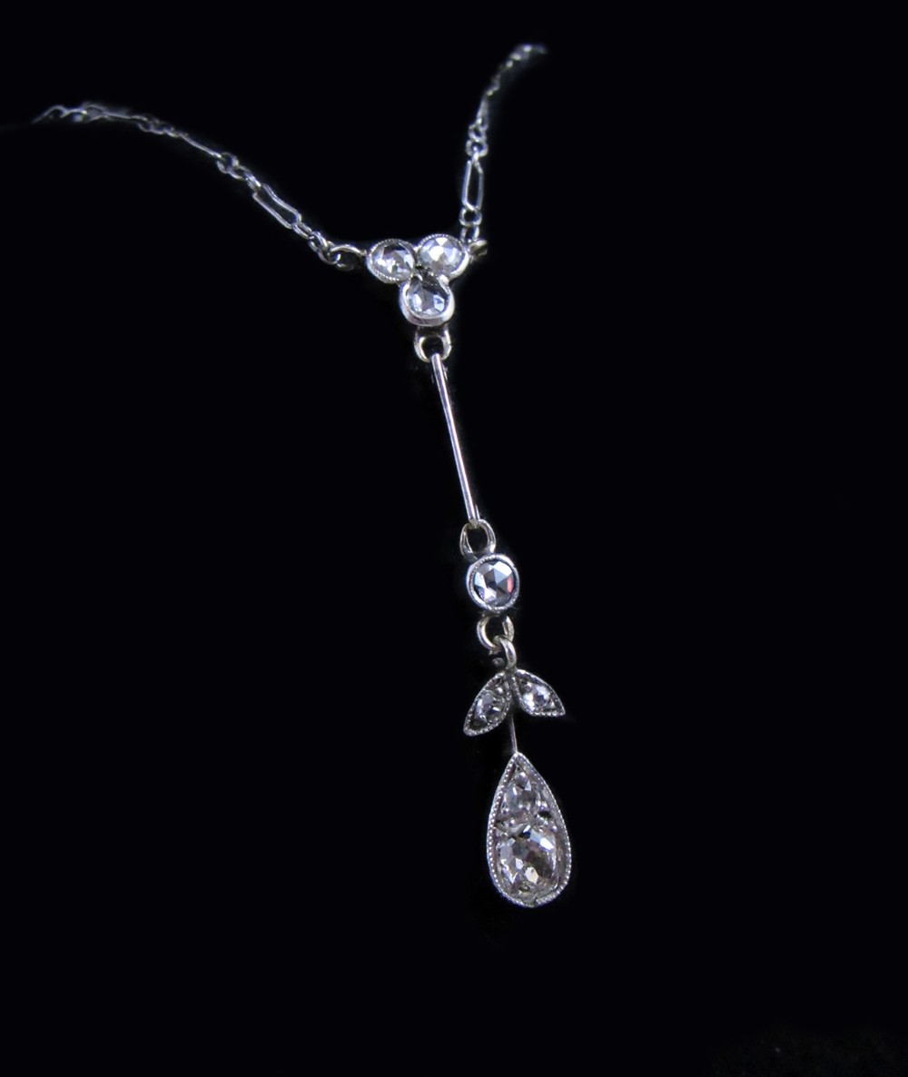 Platinum and Diamond Art Nouveau Necklace c. 1900