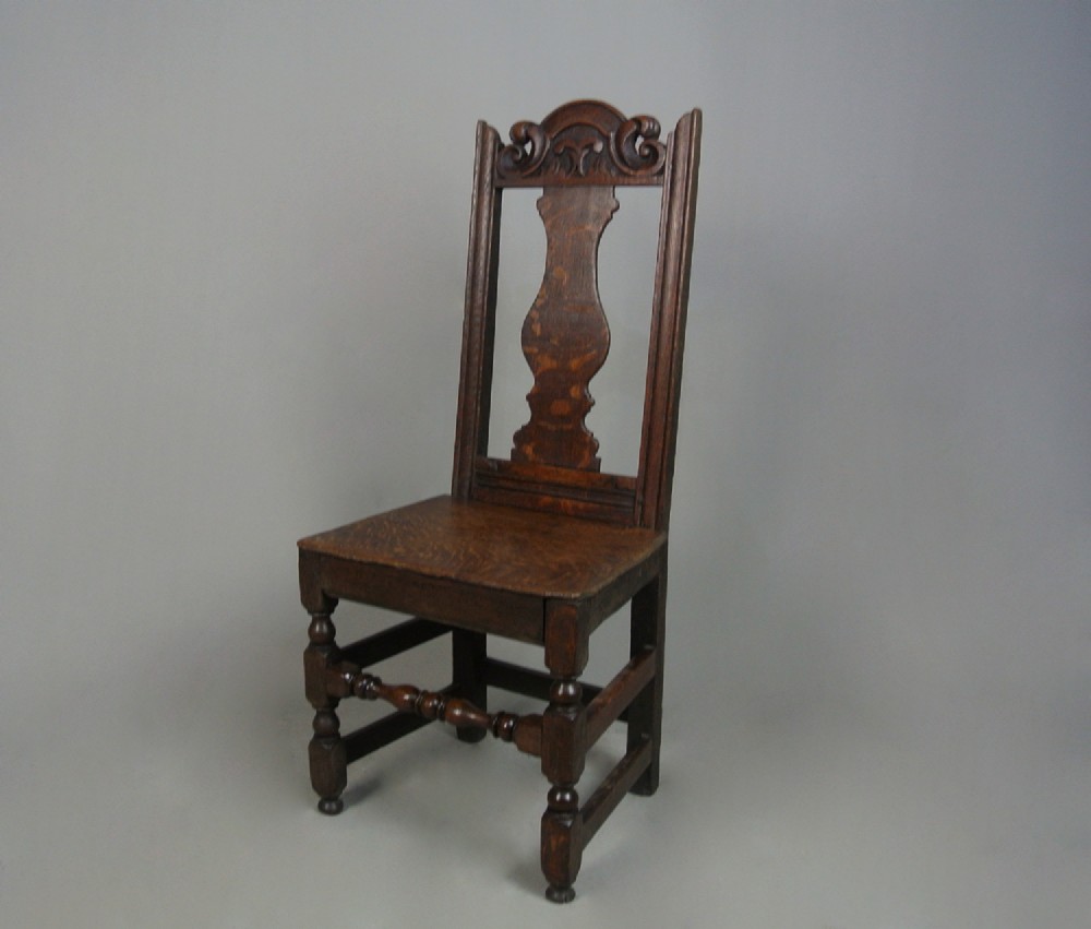 17th Century Back Stool Oak Side Chair c. 1675