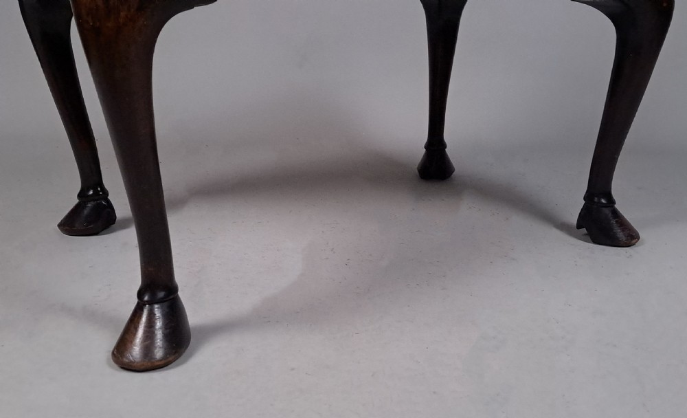 Beautiful Georgian Pony Hoof Mahogany Stool c. 1830 View V