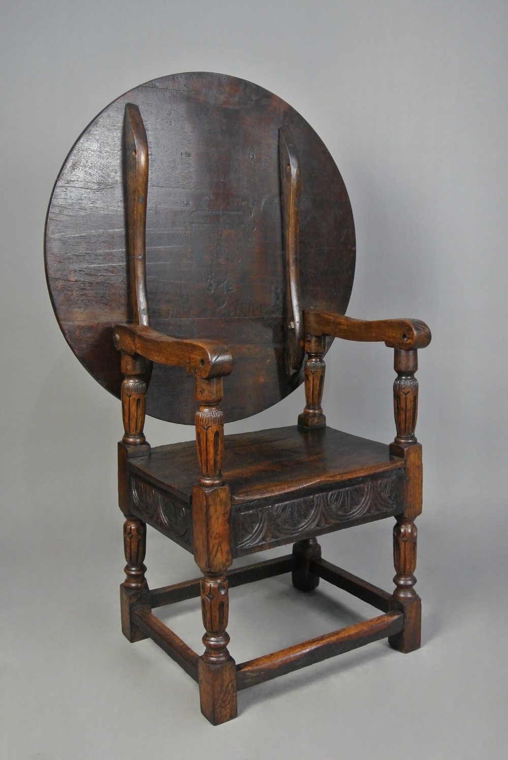 Good Oak Wainscot Chair Monk`s Table