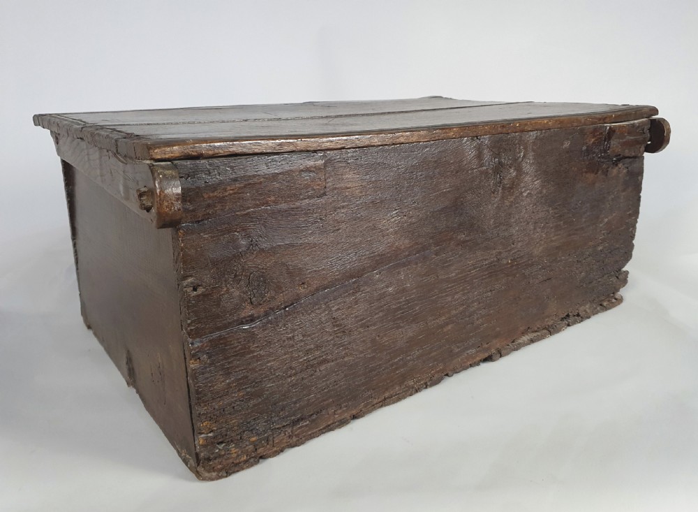 Wonderful 17th Century Oak Chest Made with Love c. 1660 View VI