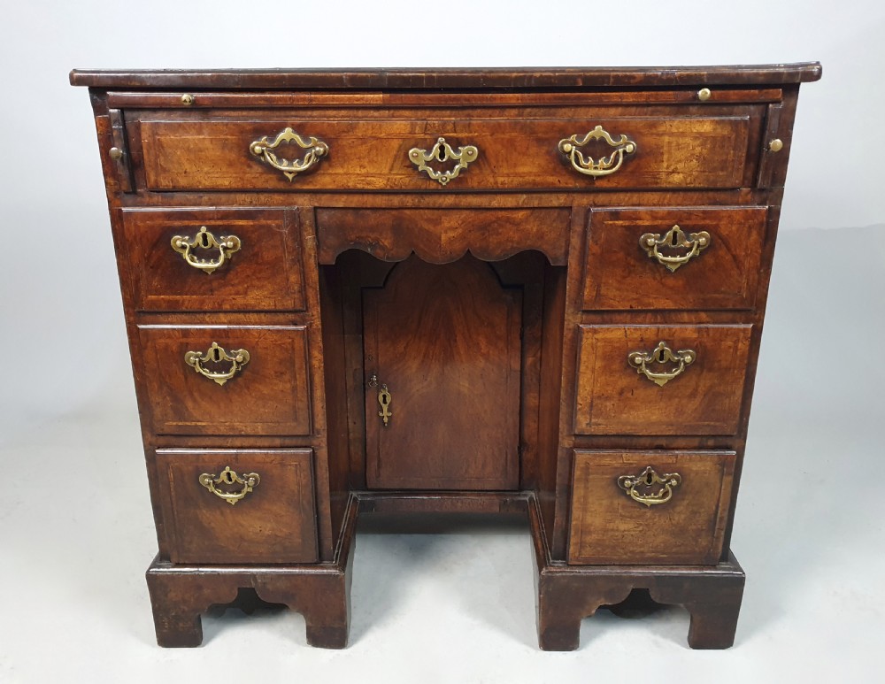 Fine George II Walnut Kneehole Desk with Original Brasses c. 1735