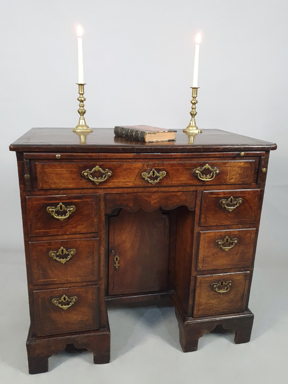 Fine George II Walnut Kneehole Desk with Original Brasses c. 1735 View II
