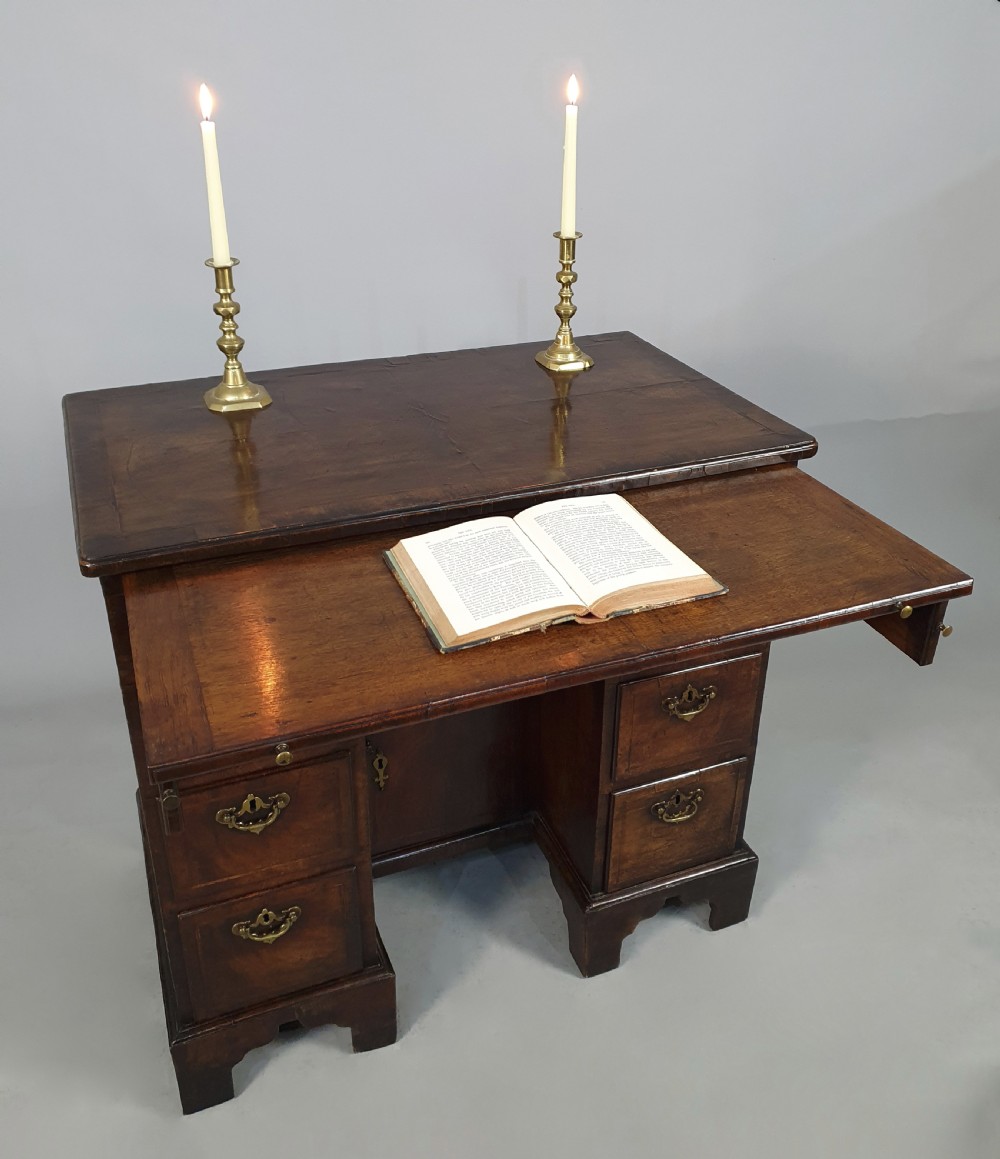 Fine George II Walnut Kneehole Desk with Original Brasses c. 1735 View III