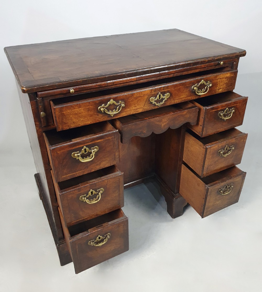 Fine George II Walnut Kneehole Desk with Original Brasses c. 1735 View IV