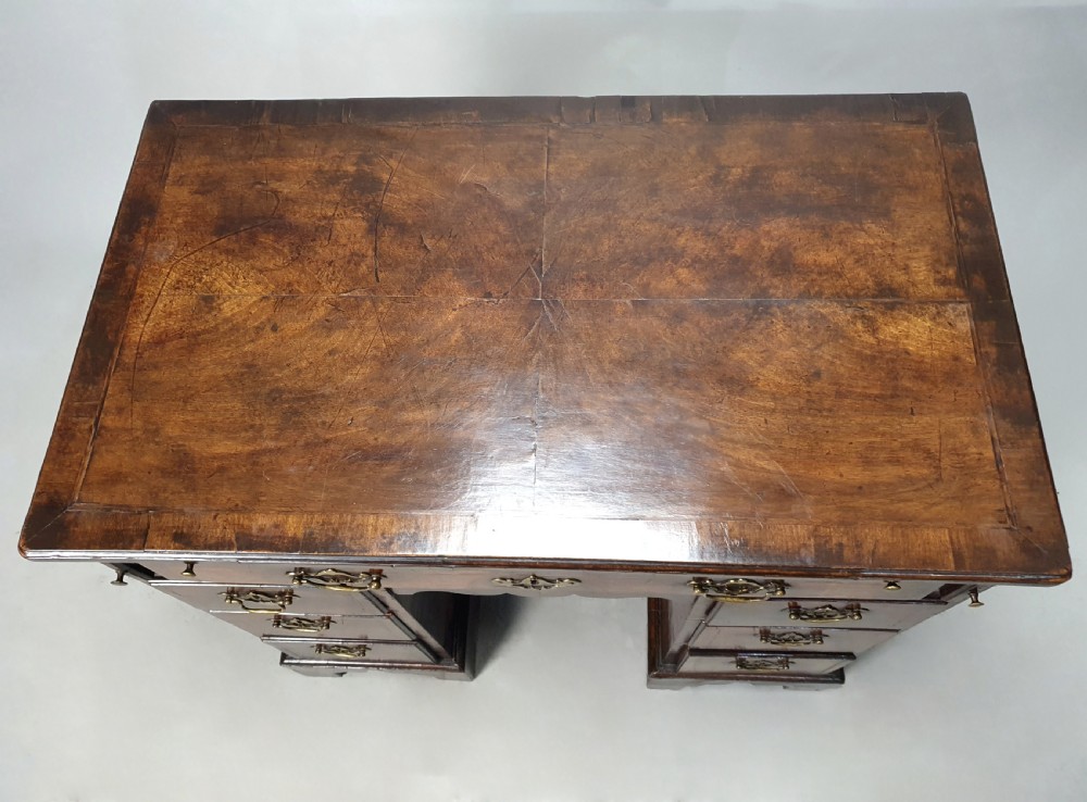 Fine George II Walnut Kneehole Desk with Original Brasses c. 1735 View VII
