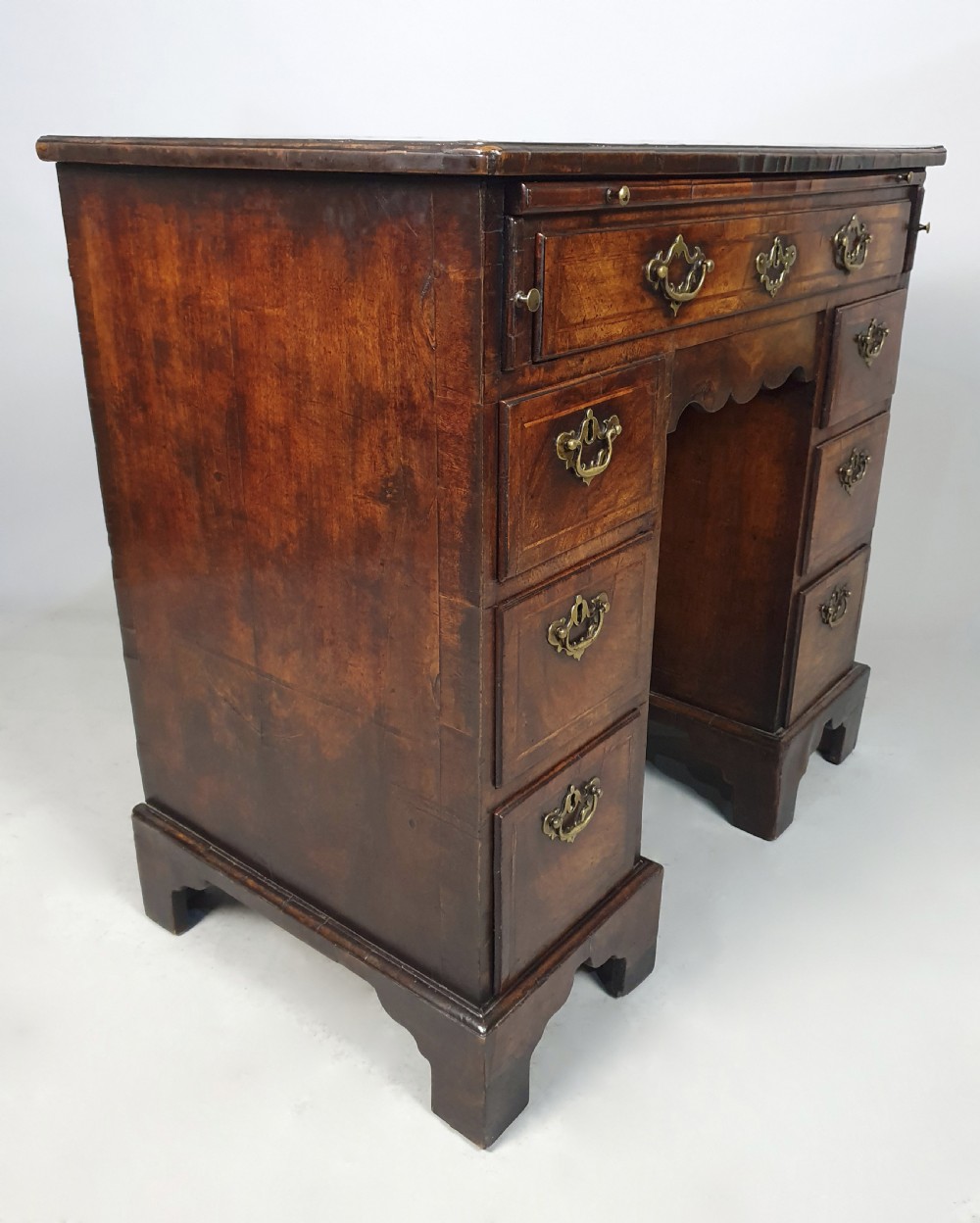 Fine George II Walnut Kneehole Desk with Original Brasses c. 1735 View VIII