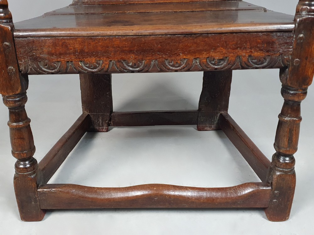 Early 17th Century Elm and Oak Welsh Wainscot Chair c. 1630 View IV